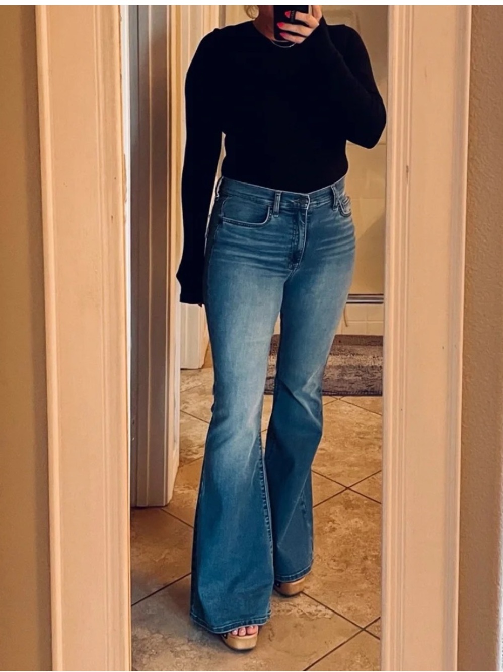 hudson heidi high rise flare Women Jeans in Medium Blue size 26 New Y2K vintage